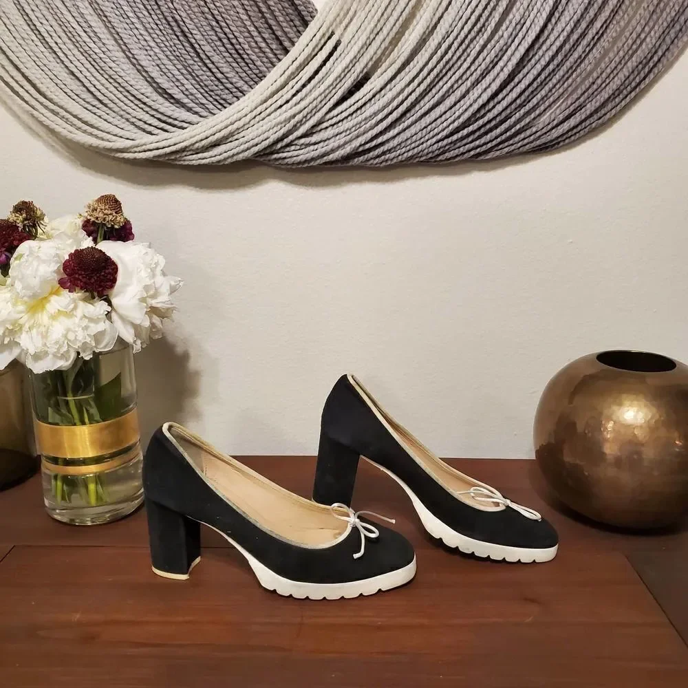 Canto De Ricci Black and White Heels Sz 40
